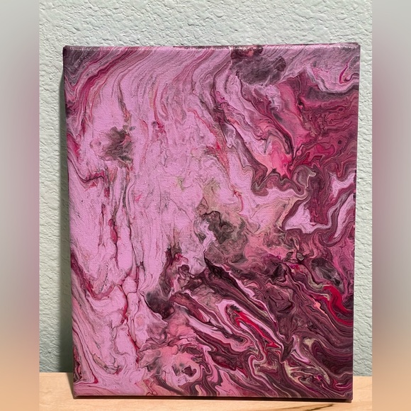 Handcrafted Handpainted Other - Abstract Pink and Purple Canvas Art